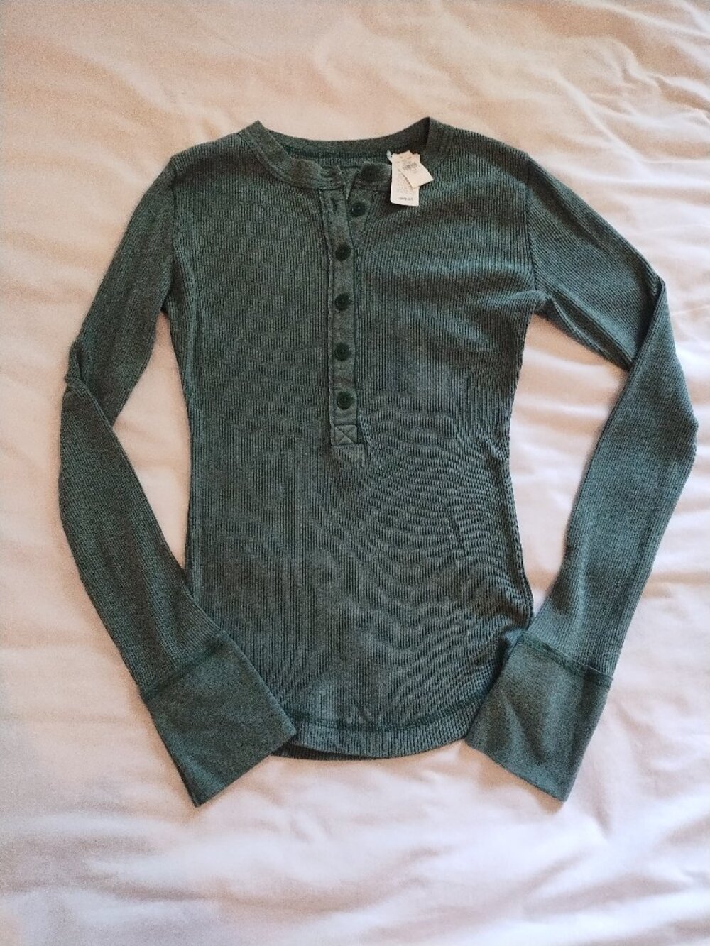 NWT Aerie Ribbed Long-sleeve Shirt Green